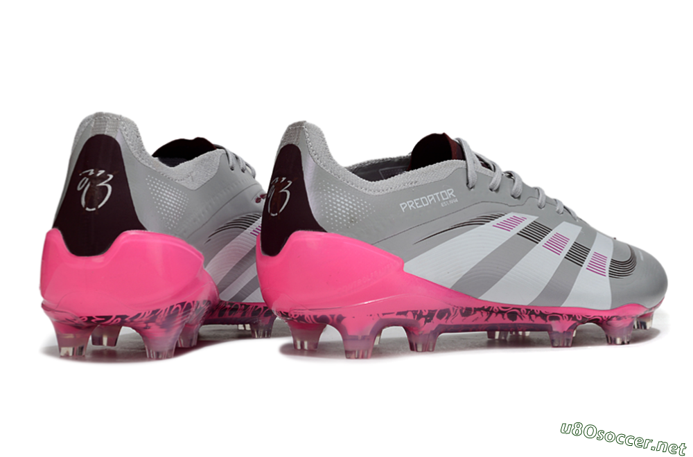 Unisex Adidas Predator 25 Elite FG Football Boots - Grey/Silver/Red 6