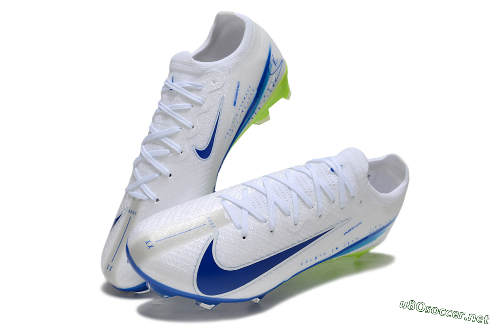 Men's Nike Air Zoom Mercurial Vapor 16 Elite FG Football Boots - White/Blue/Yellow 3