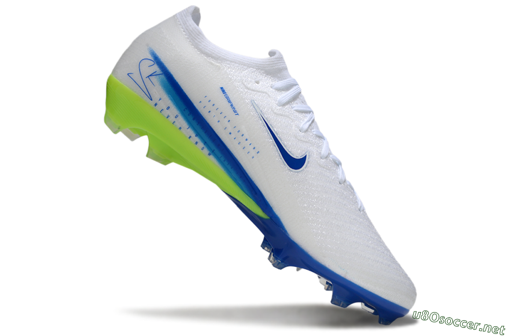 Men's Nike Air Zoom Mercurial Vapor 16 Elite FG Football Boots - White/Blue/Yellow 4