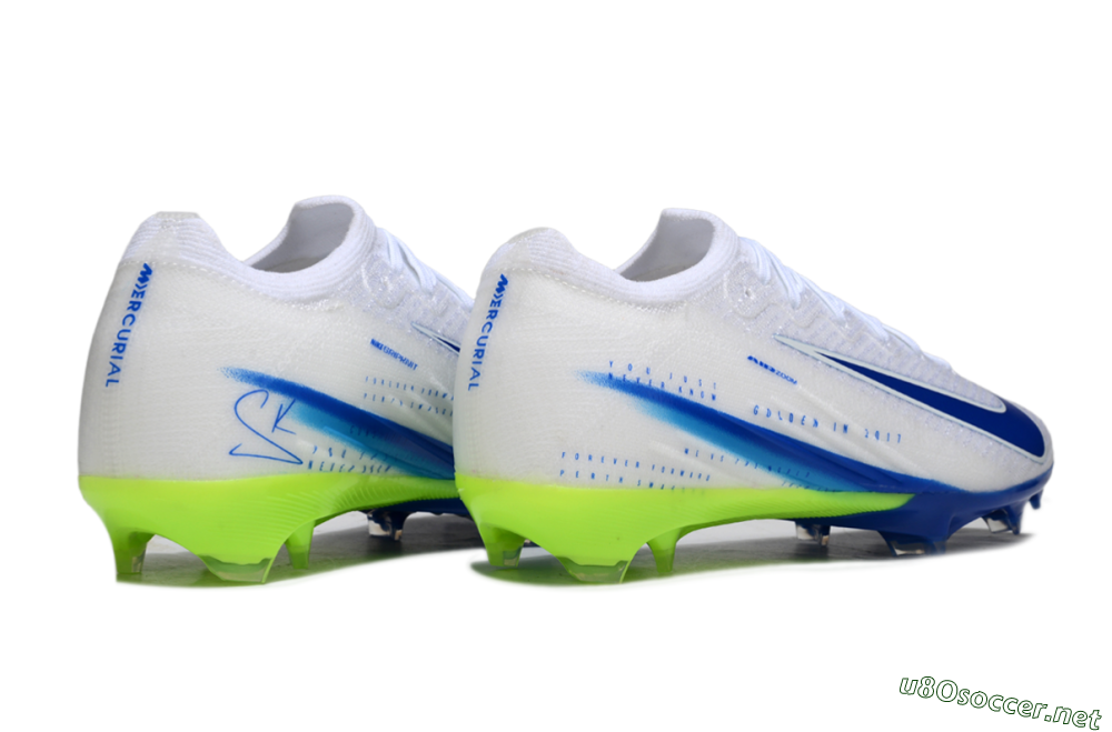 Men's Nike Air Zoom Mercurial Vapor 16 Elite FG Football Boots - White/Blue/Yellow 6