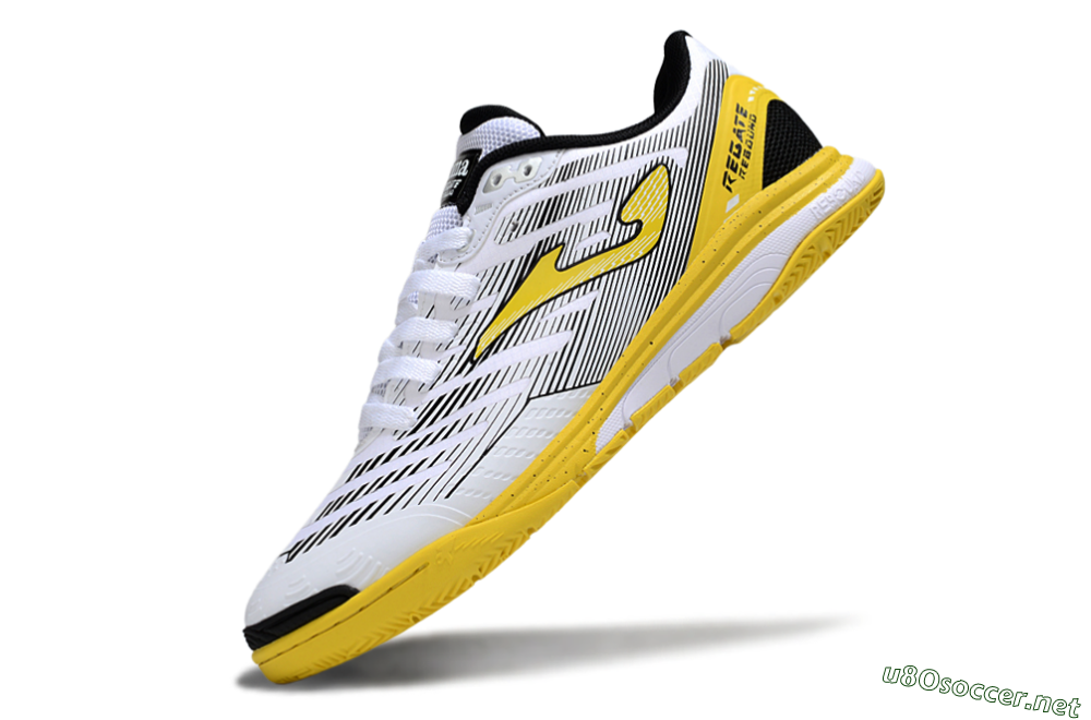 Men's Joma Top Flex IC Football Shoes - White/Black/Yellow 6