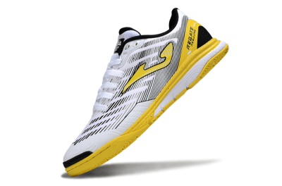 Men's Joma Top Flex IC Football Shoes - White/Black/Yellow