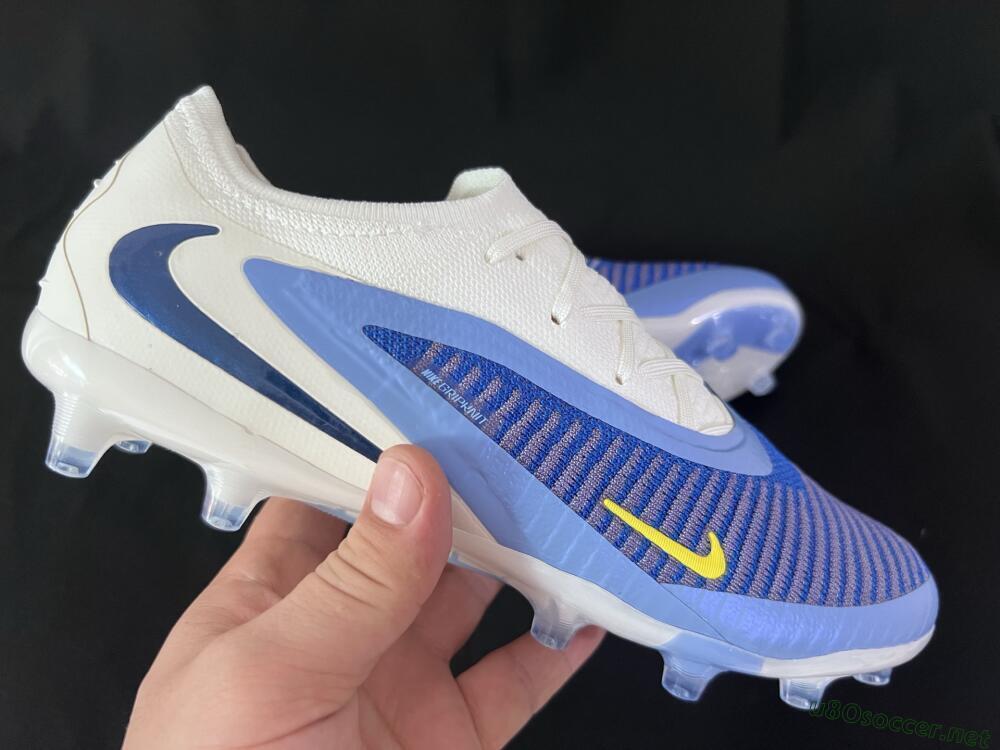 Unisex Nike Phantom 6 Elite Low FG Football Boots - Blue/White/Yellow