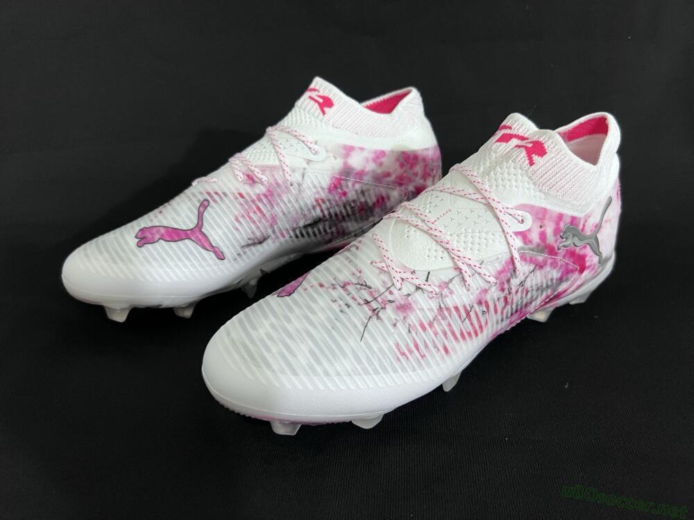 Unisex Puma Future 8 Ultimate FG Football Boots - White/Pink/Silver