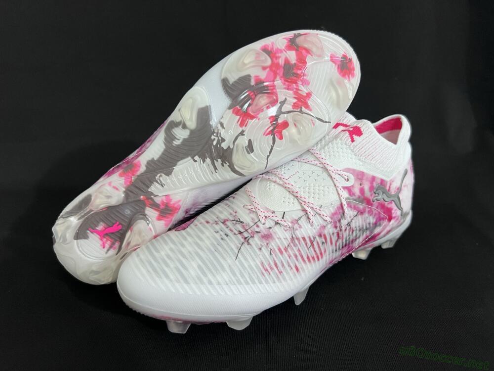 Unisex Puma Future 8 Ultimate FG Football Boots - White/Pink/Silver