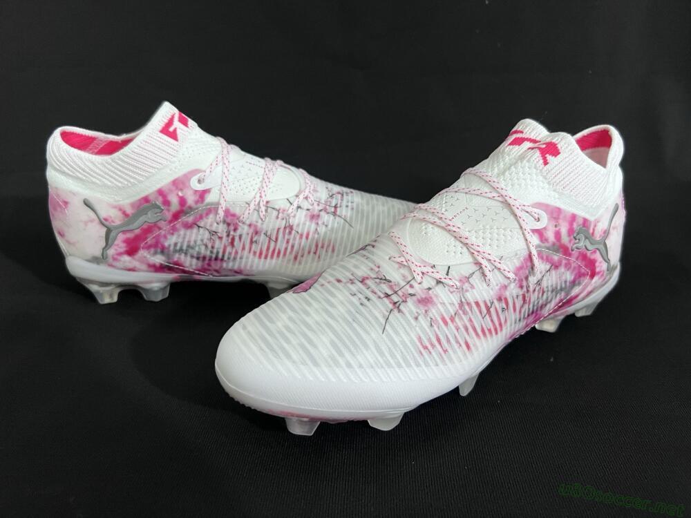 Unisex Puma Future 8 Ultimate FG Football Boots - White/Pink/Silver