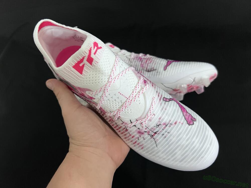 Unisex Puma Future 8 Ultimate FG Football Boots - White/Pink/Silver