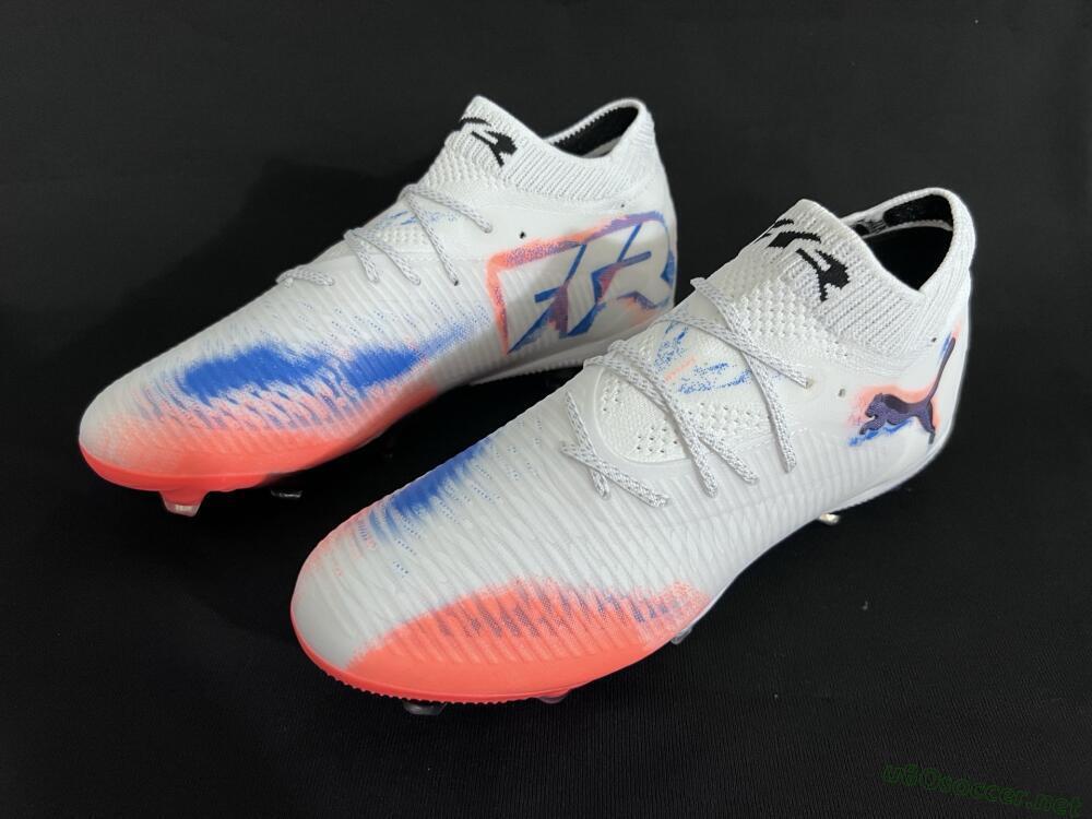 Men's Puma Future 8 Ultimate FG Football Boots - White/Pink/Blue
