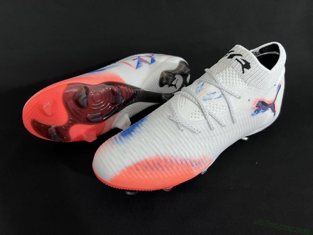 Men's Puma Future 8 Ultimate FG Football Boots - White/Pink/Blue