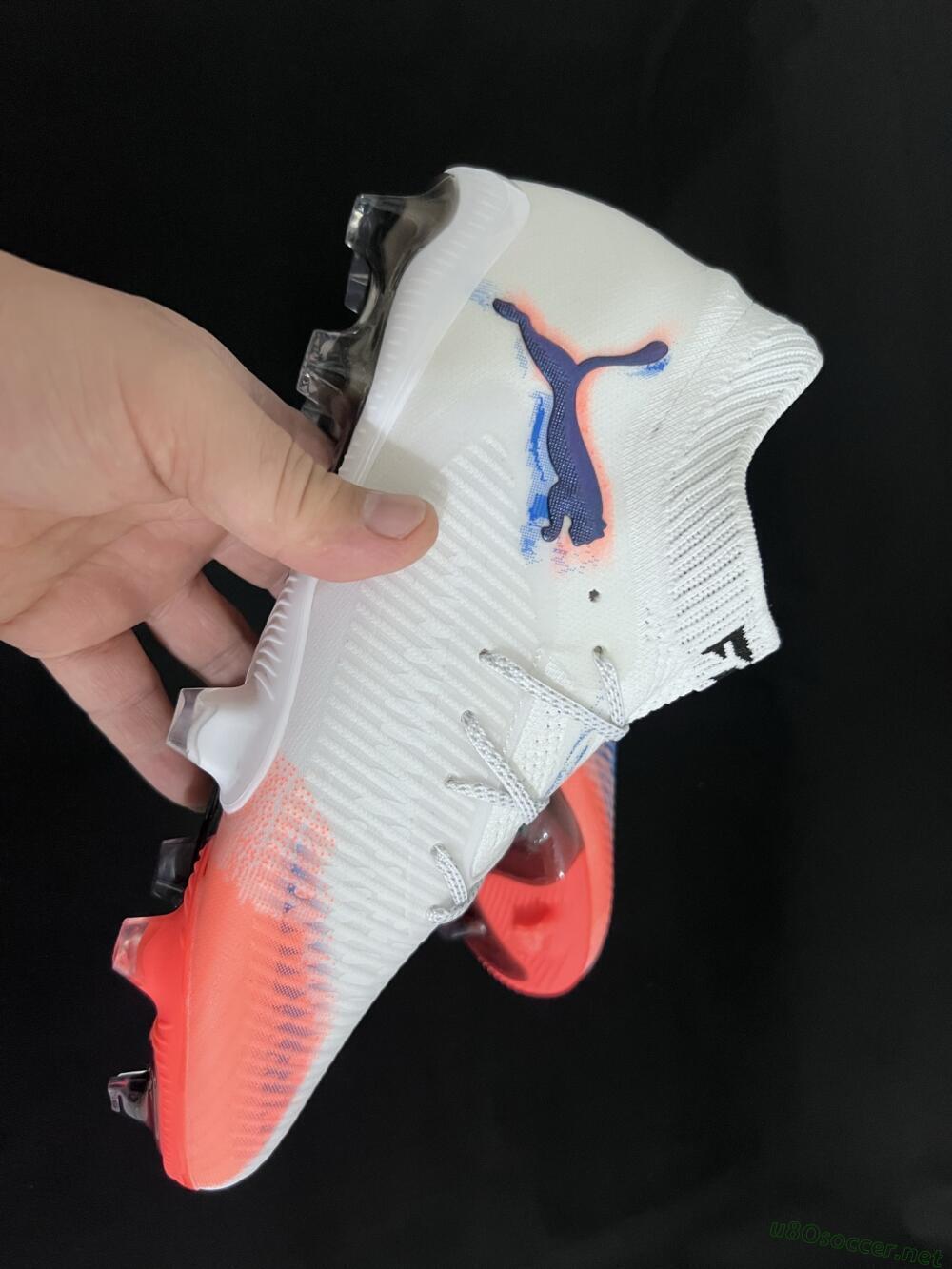 Men's Puma Future 8 Ultimate FG Football Boots - White/Pink/Blue