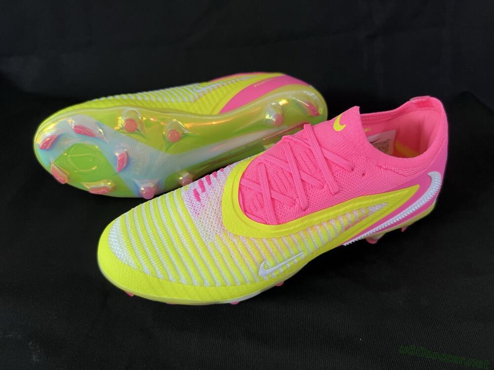 Unisex Nike Phantom 6 Low Elite FG Football Boots - Yellow/Pink/White