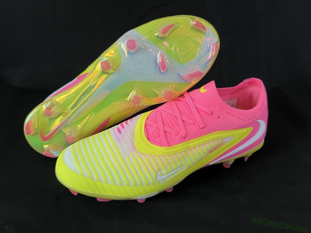 Unisex Nike Phantom 6 Low Elite FG Football Boots - Yellow/Pink/White
