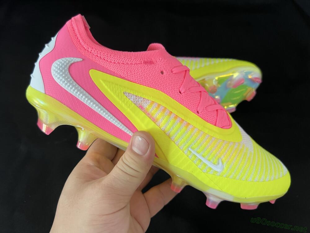 Unisex Nike Phantom 6 Low Elite FG Football Boots - Yellow/Pink/White