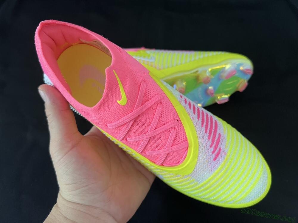 Unisex Nike Phantom 6 Low Elite FG Football Boots - Yellow/Pink/White