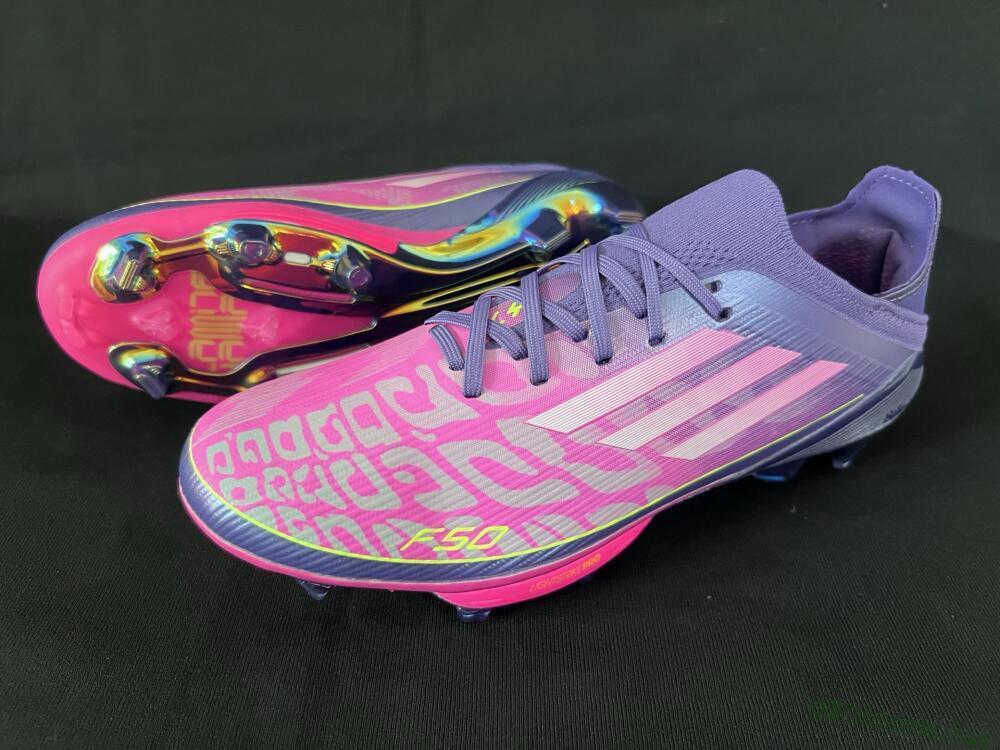 Unisex Adidas F50+ Elite Lightstrike Pro FG Football Boots - Pink/Purple/Yellow