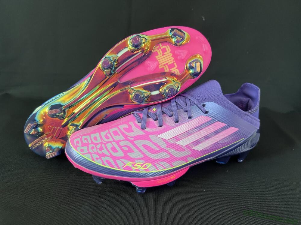 Unisex Adidas F50+ Elite Lightstrike Pro FG Football Boots - Pink/Purple/Yellow