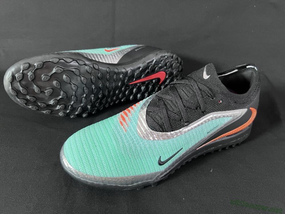 Men's Nike Phantom 6 Elite TF Football Shoes - Jade/Silver/Black