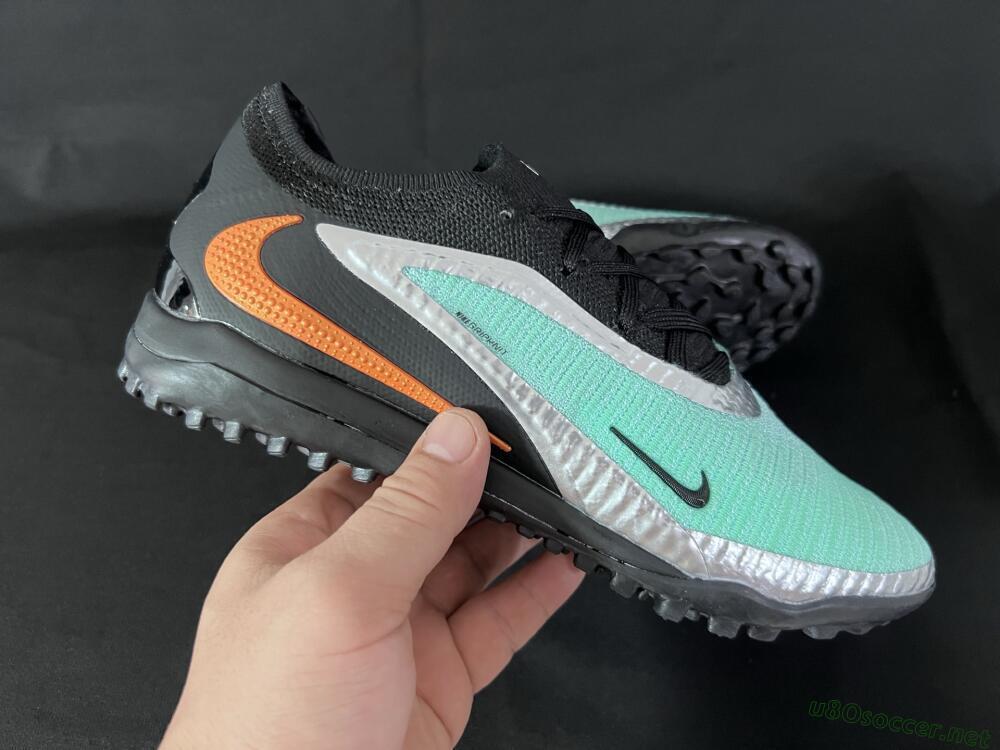Men's Nike Phantom 6 Elite TF Football Shoes - Jade/Silver/Black