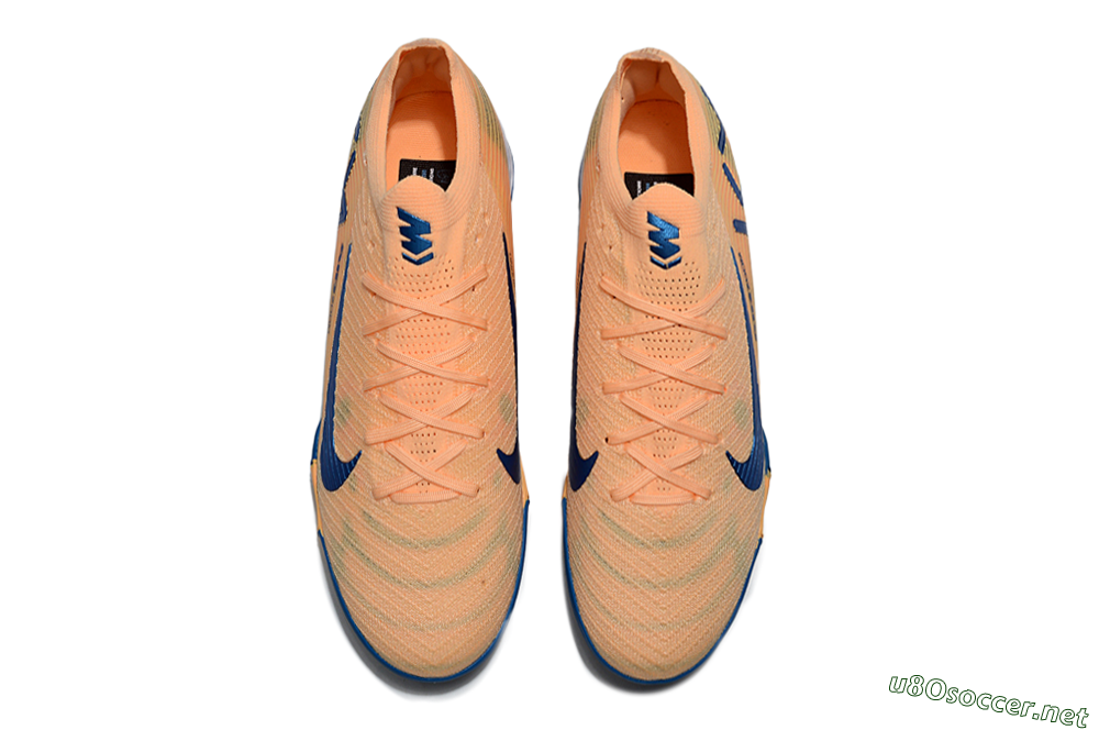 Unisex KM x Nike Air Zoom Mercurial Vapor 16 Elite TF Football Shoes - Orange/Ocean Blue/Sandy Peach 4