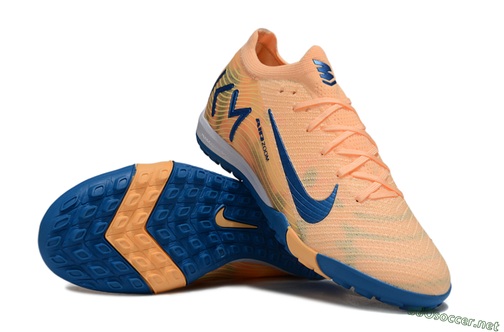 Unisex KM x Nike Air Zoom Mercurial Vapor 16 Elite TF Football Shoes - Orange/Ocean Blue/Sandy Peach 3