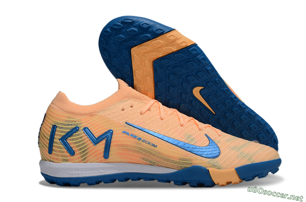 Unisex KM x Nike Air Zoom Mercurial Vapor 16 Elite TF Football Shoes - Orange/Ocean Blue/Sandy Peach 2