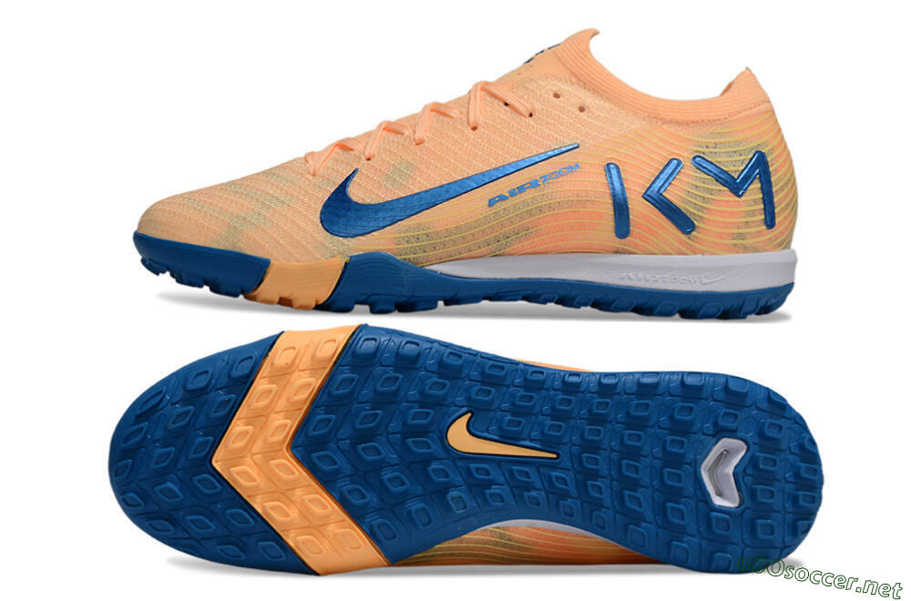 Unisex KM x Nike Air Zoom Mercurial Vapor 16 Elite TF Football Shoes - Orange/Ocean Blue/Sandy Peach 1