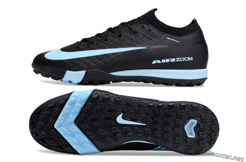 Unisex Nike Air Zoom Mercurial Vapor 16 Elite TF Football Shoes - Black/Ice Blue/Dusk Black 1