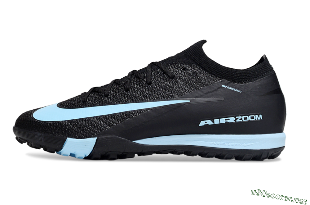 Unisex Nike Air Zoom Mercurial Vapor 16 Elite TF Football Shoes - Black/Ice Blue/Dusk Black 0