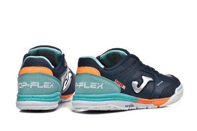 Men's Joma Top Flex IC Football Shoes - Navy/Coral Blue/Orange Splash