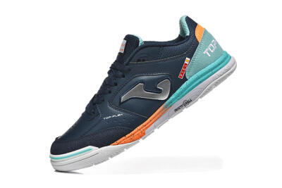 Men's Joma Top Flex IC Football Shoes - Navy/Coral Blue/Orange Splash