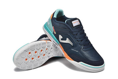 Men's Joma Top Flex IC Football Shoes - Navy/Coral Blue/Orange Splash