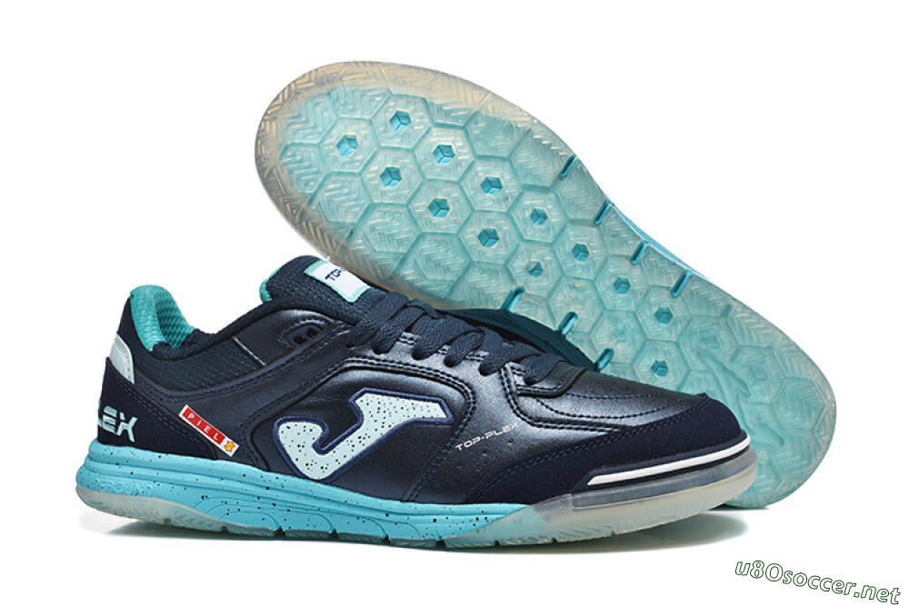 Men's Joma Top Flex IC Football Shoes - Navy/Aqua Mist/Deep Ocean 2