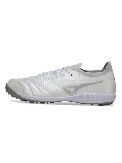 Men's Mizuno Morelia Neo 4 TF Football Shoes - White/Silver Mist/Carbon Gray