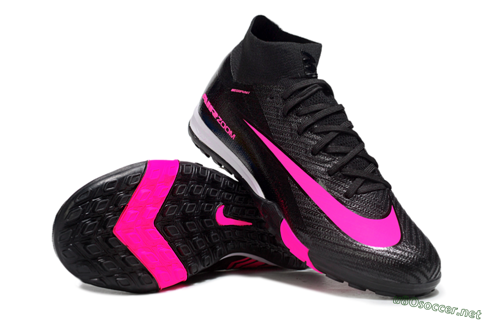 Unisex Nike Air Zoom Mercurial Superfly 10 Elite TF Football Shoes - Black/Neon Pink/Charcoal Grey 1