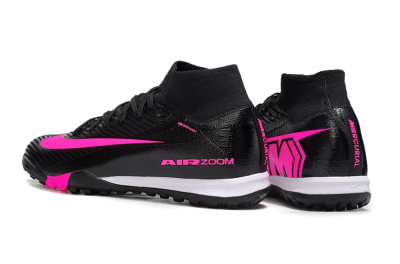 Unisex Nike Air Zoom Mercurial Superfly 10 Elite TF Football Shoes - Black/Neon Pink/Charcoal Grey