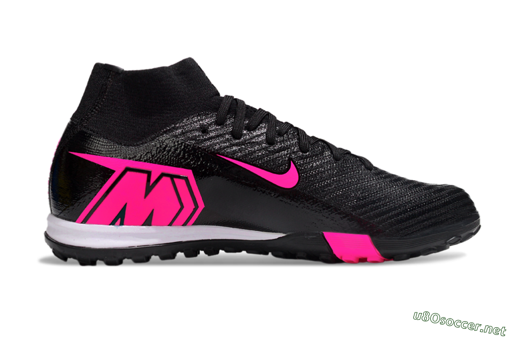 Unisex Nike Air Zoom Mercurial Superfly 10 Elite TF Football Shoes - Black/Neon Pink/Charcoal Grey 5