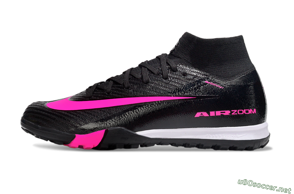 Unisex Nike Air Zoom Mercurial Superfly 10 Elite TF Football Shoes - Black/Neon Pink/Charcoal Grey 0