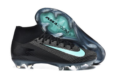 Men's Nike Air Zoom Mercurial Superfly 10 Elite FG Football Boots - Black/Ice Blue/Charcoal Gray