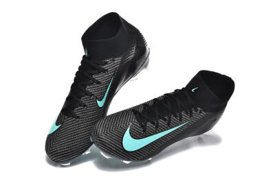 Men's Nike Air Zoom Mercurial Superfly 10 Elite FG Football Boots - Black/Ice Blue/Charcoal Gray
