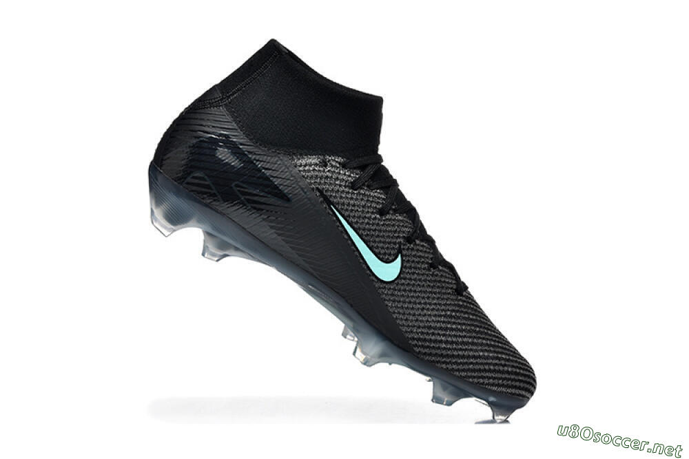 Men's Nike Air Zoom Mercurial Superfly 10 Elite FG Football Boots - Black/Ice Blue/Charcoal Gray 7