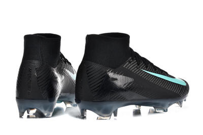 Men's Nike Air Zoom Mercurial Superfly 10 Elite FG Football Boots - Black/Ice Blue/Charcoal Gray