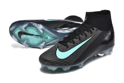 Men's Nike Air Zoom Mercurial Superfly 10 Elite FG Football Boots - Black/Ice Blue/Charcoal Gray