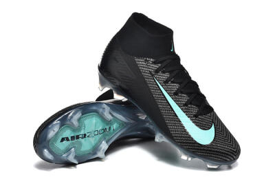 Men's Nike Air Zoom Mercurial Superfly 10 Elite FG Football Boots - Black/Ice Blue/Charcoal Gray