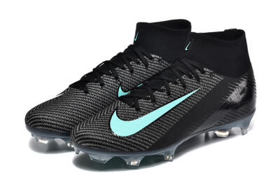 Men's Nike Air Zoom Mercurial Superfly 10 Elite FG Football Boots - Black/Ice Blue/Charcoal Gray