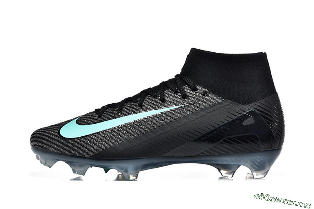 Men's Nike Air Zoom Mercurial Superfly 10 Elite FG Football Boots - Black/Ice Blue/Charcoal Gray 0