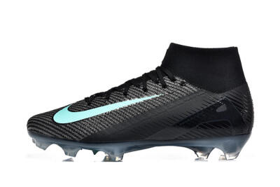 Men's Nike Air Zoom Mercurial Superfly 10 Elite FG Football Boots - Black/Ice Blue/Charcoal Gray