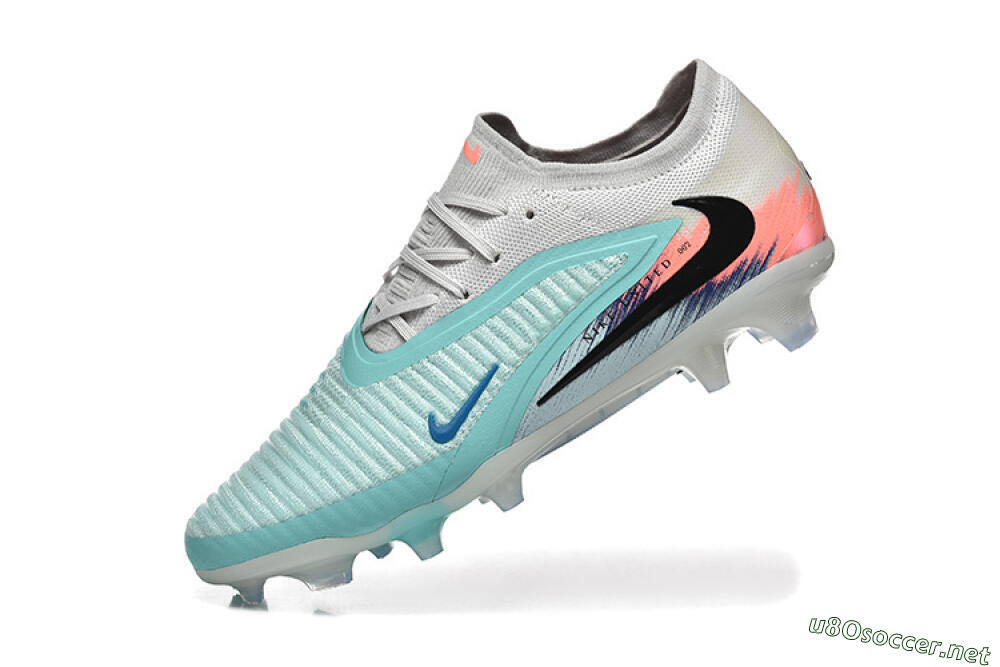 Men's Nike Phantom 6 Low Elite FG Football Boots - Aqua/Soft Blue/Coral Pink 8