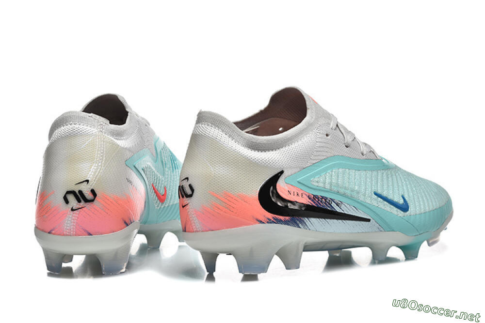 Men's Nike Phantom 6 Low Elite FG Football Boots - Aqua/Soft Blue/Coral Pink 9