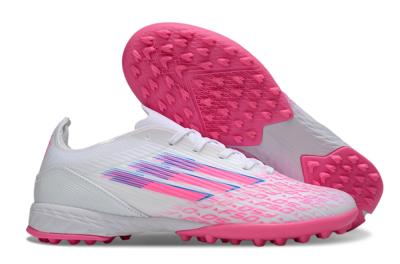 Men's Adidas F50 Elite TF Football Shoes - White/Bright Pink/Light Blue