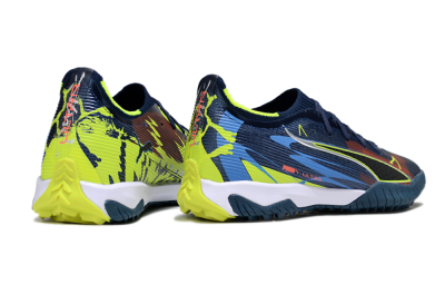 Men's Puma Ultra Ultimate TF Football Shoes - Blue/Neon Green/Orange